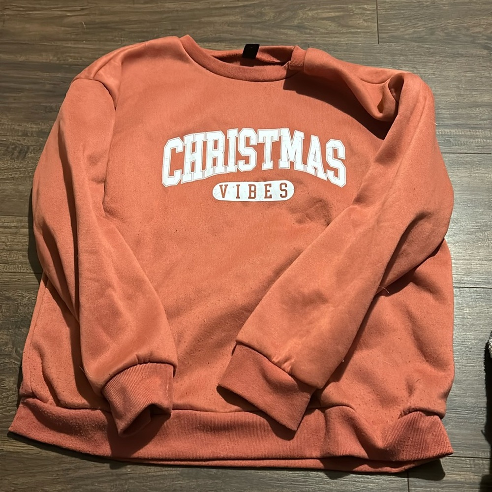 Christmas vibes crew neck pink/orange color